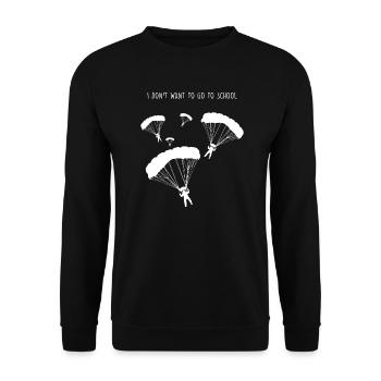 Ich will nicht zur Schule gehen - Unisex Pullover - Schwarz - Vorne - Alina (178cm) & Michal (187cm)
