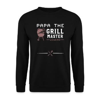 Papa The Grill Master Legend - BBQ - Unisex Sweatshirt - black - Front - Alina (178cm) & Michal (187cm)