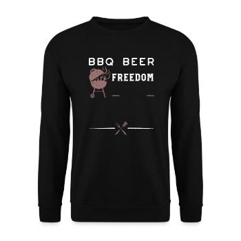 BBQ Beer Freedom - BBQ - Unisex Sweatshirt - black - Front - Alina (178cm) & Michal (187cm)