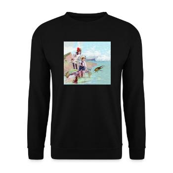 Children catching bugs - Unisex Pullover - Schwarz - Vorne - Alina (178cm) & Michal (187cm)