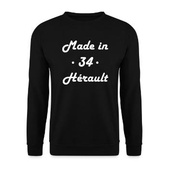 Made in Hérault - Sweat-shirt Unisexe - noir - Devant - Alina (178cm) & Michal (187cm)