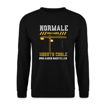 Normale Opas Haben Hobbys Coole... - Unisex Pullover - Schwarz - Vorne - Alina (178cm) & Michal (187cm)