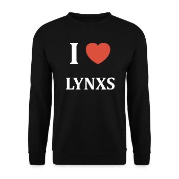 i love Lynxs - Sweat-shirt Unisexe - noir - Devant - Alina (178cm) & Michal (187cm)