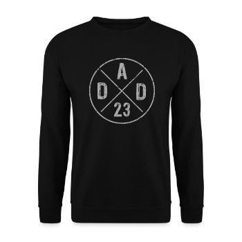 Dad 23 Vater Baby Papa 2023 - Unisex Pullover - Schwarz - Vorne - Alina (178cm) & Michal (187cm)