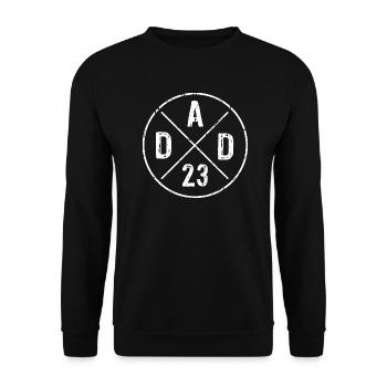 Dad 23 Vater Papa Baby - Unisex Pullover - Schwarz - Vorne - Alina (178cm) & Michal (187cm)