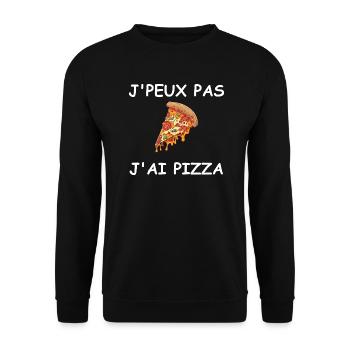 Je peux pas j'ai pizza - Sweat-shirt Unisexe - noir - Devant - Alina (178cm) & Michal (187cm)