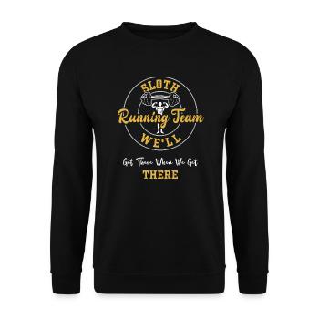 Sloth Running Team We'll Get The... - Unisex Sweatshirt - black - Front - Alina (178cm) & Michal (187cm)