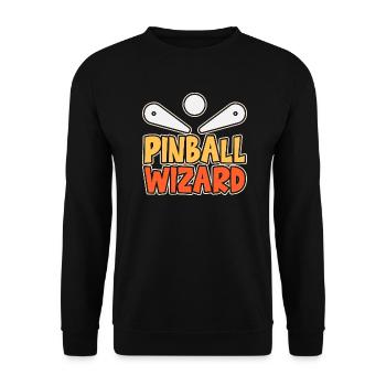 Pinball Wizard Pinball Machine Lettering Gift - Unisex Sweatshirt - black - Front - Alina (178cm) & Michal (187cm)