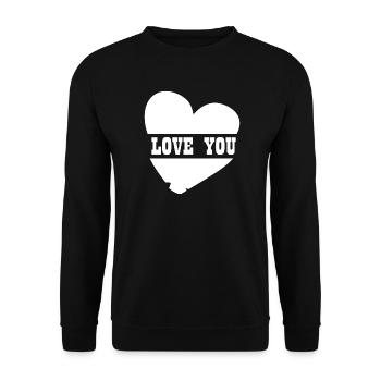 LOVE YOU - Unisex Sweatshirt - black - Front - Alina (178cm) & Michal (187cm)