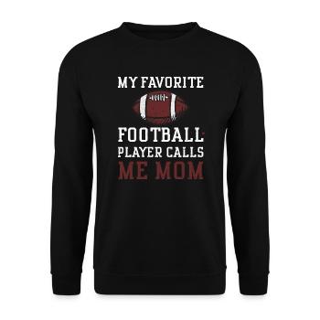 My Favorite Football Player Call... - Unisex Pullover - Schwarz - Vorne - Alina (178cm) & Michal (187cm)