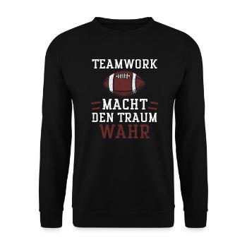 Teamwork macht den Traum wahr - Unisex Pullover - Schwarz - Vorne - Alina (178cm) & Michal (187cm)
