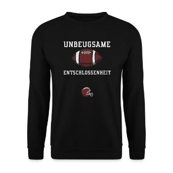 Unbeugsame Entschlossenheit - Unisex Pullover - Schwarz - Vorne - Alina (178cm) & Michal (187cm)