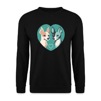 Liebe zu Hunden - Unisex Pullover - Schwarz - Vorne - Alina (178cm) & Michal (187cm)