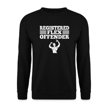 Funny Registered Flex Offender Bodybuilding - Unisex Pullover - Schwarz - Vorne - Alina (178cm) & Michal (187cm)