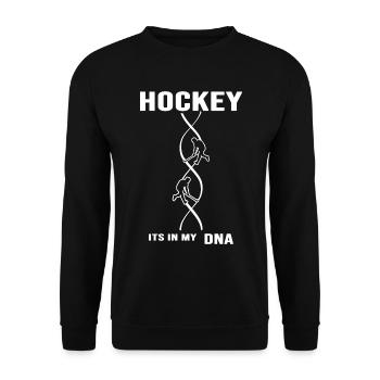 Hockey sur gazon Joueur de hockey « Hockey DNA » - Sweat-shirt Unisexe - noir - Devant - Alina (178cm) & Michal (187cm)