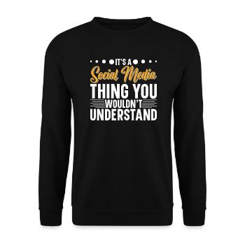 SMM Manager Advertising Social Media Platform - Unisex Sweatshirt - black - Front - Alina (178cm) & Michal (187cm)