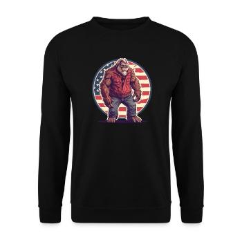 Amerikanischer Sasquatch - Unisex Pullover - Schwarz - Vorne - Alina (178cm) & Michal (187cm)