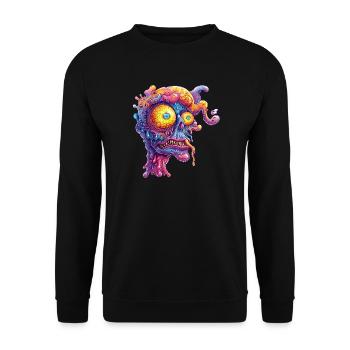 Psychedelic Monster - Unisex Sweatshirt - black - Front - Alina (178cm) & Michal (187cm)
