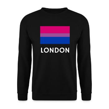 Bi Pride Flagge London - Unisex Pullover - Schwarz - Vorne - Alina (178cm) & Michal (187cm)