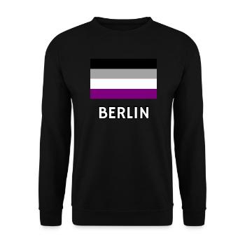 Drapeau de la fierté asexuelle Berlin - Sweat-shirt Unisexe - noir - Devant - Alina (178cm) & Michal (187cm)