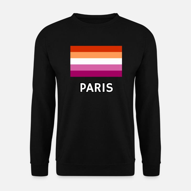 Lesbian Pride Flag Paris - Unisex Sweatshirt - black