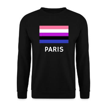 Genderfluid Pride Flag Paris - Unisex Sweatshirt - black - Front - Alina (178cm) & Michal (187cm)