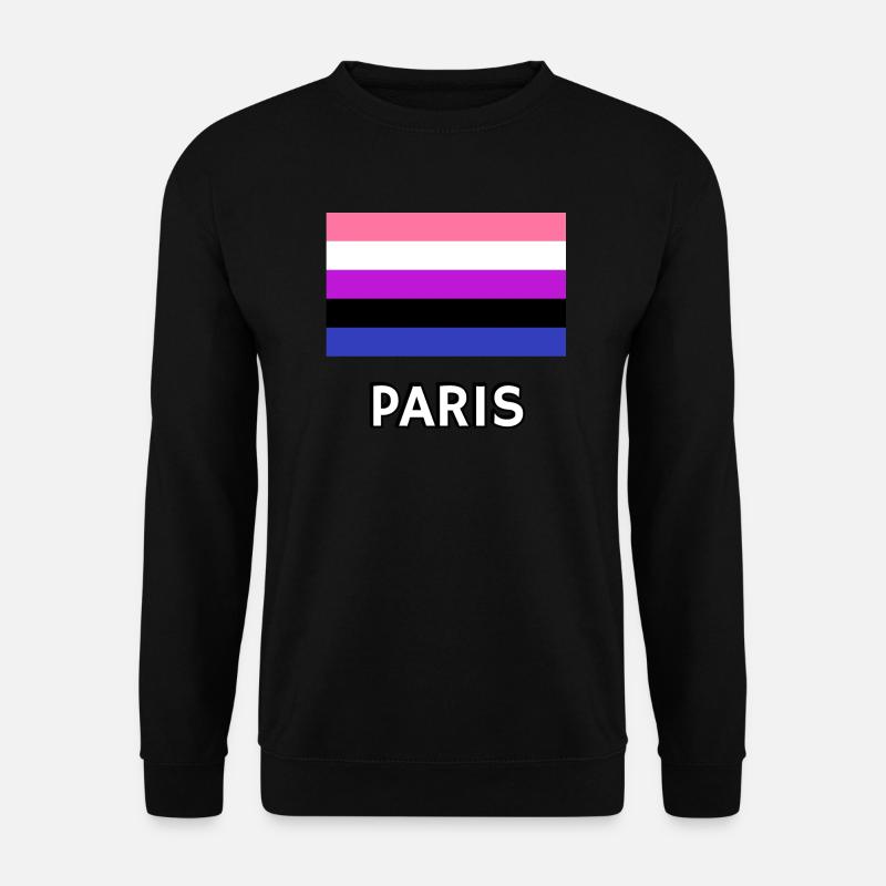 Genderfluid Pride Drapeau Paris - Sweat-shirt Unisexe - noir
