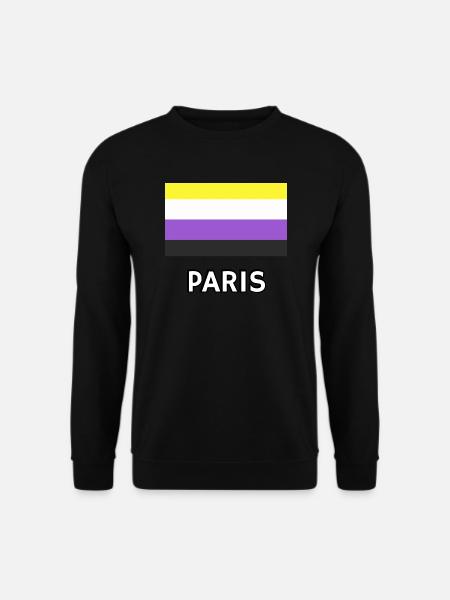 Non binary Pride Flag Paris - Unisex Sweatshirt - black