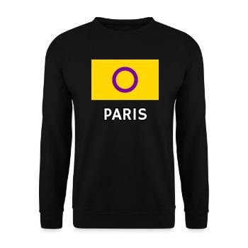 Drapeau de la Fierté Intersexe Paris - Sweat-shirt Unisexe - noir - Devant - Alina (178cm) & Michal (187cm)