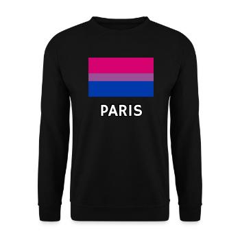 Bi Pride Flagge Paris - Unisex Pullover - Schwarz - Vorne - Alina (178cm) & Michal (187cm)