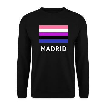 Genderfluid Pride Flag Madrid - Unisex Sweatshirt - black - Front - Alina (178cm) & Michal (187cm)