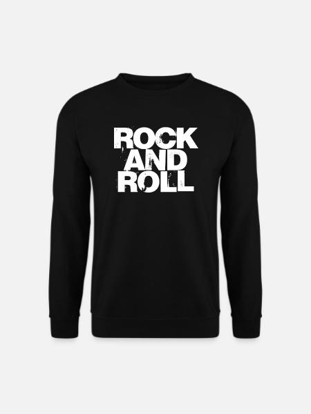 Typografischer Rock'n'Roll-Text - Unisex Pullover - Schwarz