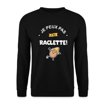 Je peux pas j ai Raclette - Sweat-shirt Unisexe - noir - Devant - Alina (178cm) & Michal (187cm)