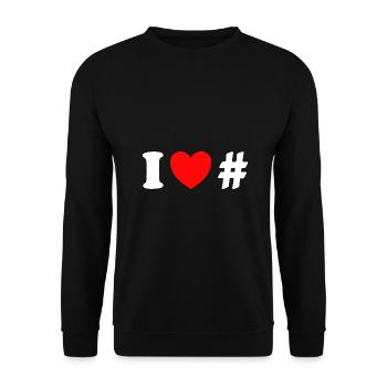 J’adore les hashtags cool influenceurs des médias sociaux - Sweat-shirt Unisexe - noir - Devant - Alina (178cm) & Michal (187cm)