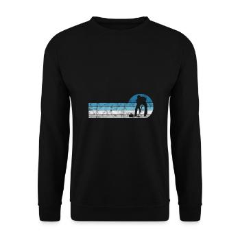 Curling sur glace Curling Retro Cadeau - Sweat-shirt Unisexe - noir - Devant - Alina (178cm) & Michal (187cm)