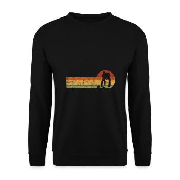 Curling sur glace Curling Retro Cadeau - Sweat-shirt Unisexe - noir - Devant - Alina (178cm) & Michal (187cm)
