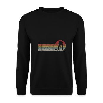 Curling sur glace Curling Retro Cadeau - Sweat-shirt Unisexe - noir - Devant - Alina (178cm) & Michal (187cm)