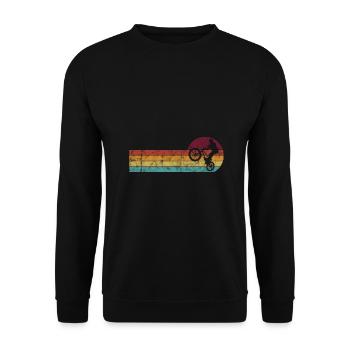 BMX Rad Fahrrad Retro Geschenk Bicycle Motocross - Unisex Pullover - Schwarz - Vorne - Alina (178cm) & Michal (187cm)