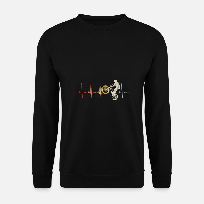 BMX Rad Fahrrad Herzschlag Bicycle Motocross - Unisex Pullover - Schwarz