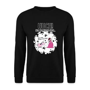 Nur Verrückte hier - Unisex Pullover - Schwarz - Vorne - Alina (178cm) & Michal (187cm)