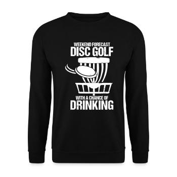 Prévision Disc Golf avec une chance de boire - Sweat-shirt Unisexe - noir - Devant - Alina (178cm) & Michal (187cm)