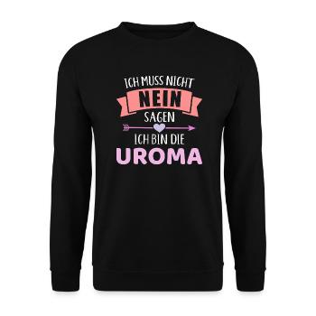 Uroma - Unisex Pullover - Schwarz - Vorne - Alina (178cm) & Michal (187cm)