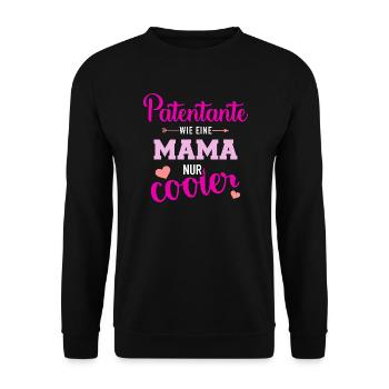 Patentante - Unisex Pullover - Schwarz - Vorne - Alina (178cm) & Michal (187cm)