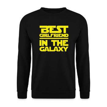 Beste Freundin in der Galaxis - Unisex Pullover - Schwarz - Vorne - Alina (178cm) & Michal (187cm)