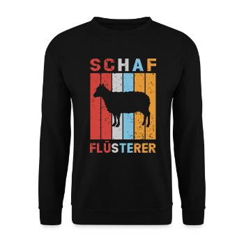 Schaf Flüsterer Schafe Schafbock Lamm Schäfer - Unisex Pullover - Schwarz - Vorne - Alina (178cm) & Michal (187cm)