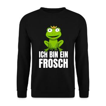 Ich Bin Ein Frosch - Unisex Pullover - Schwarz - Vorne - Alina (178cm) & Michal (187cm)