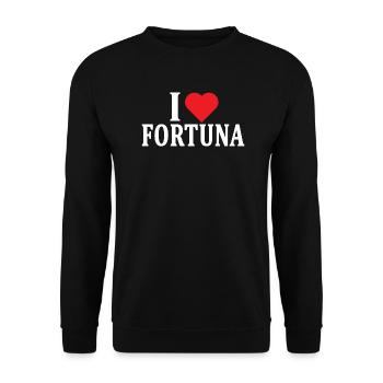 t-shirt I love Fortuna t-shirt gift idea - Unisex Sweatshirt - black - Front - Alina (178cm) & Michal (187cm)