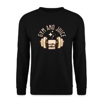 Drôle de gymnase Citation Gym et jus - Sweat-shirt Unisexe - noir - Devant - Alina (178cm) & Michal (187cm)