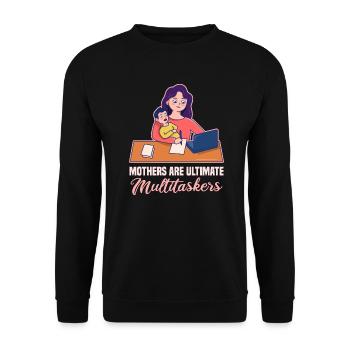 Multitasking-Design zum Muttertag - Unisex Pullover - Schwarz - Vorne - Alina (178cm) & Michal (187cm)