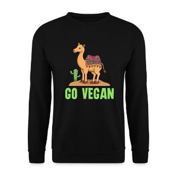 Camel animal design for proud vegans - Unisex Sweatshirt - black - Front - Alina (178cm) & Michal (187cm)